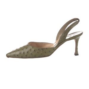 Manolo Blahnik Olive Slingback Heels